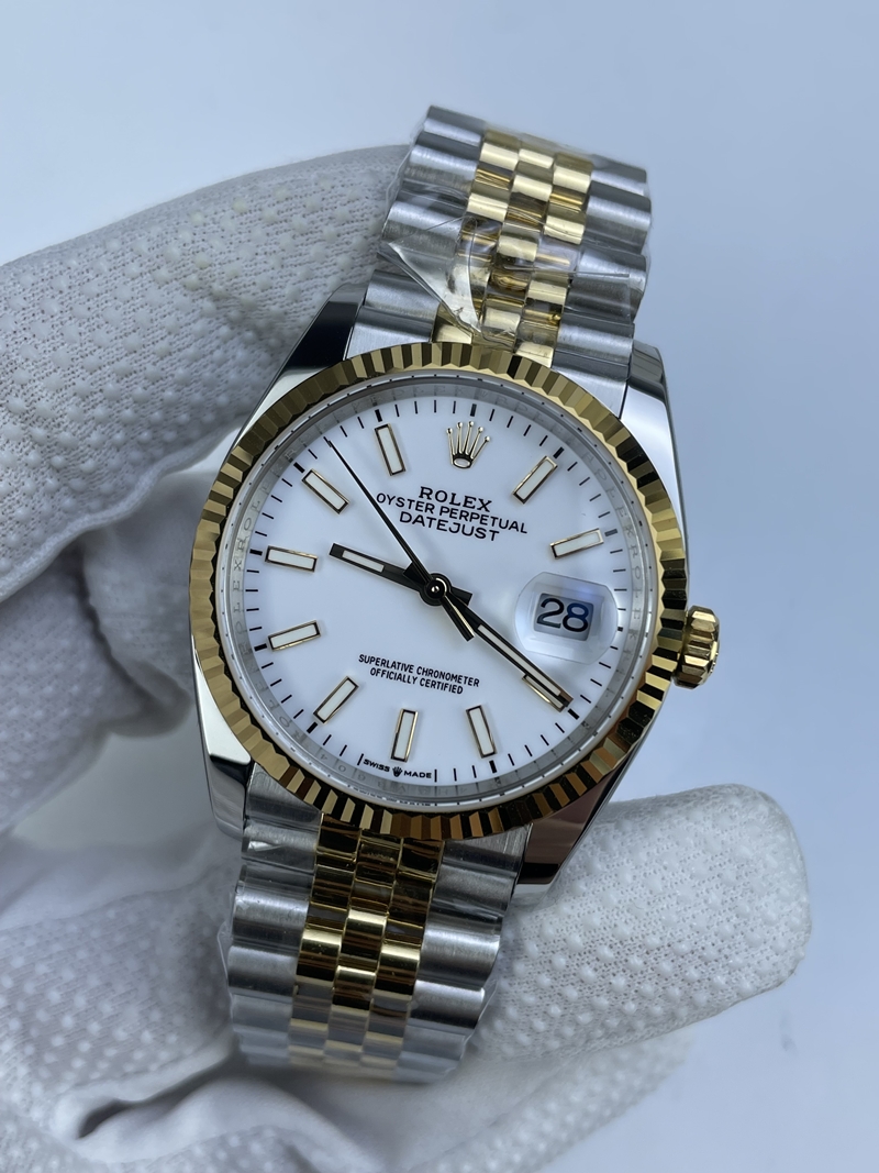 (준비완료/특급배송)NO.3100/롤렉스 데이저스트 36미리 최신형 옐로우 골드 콤비 화이트 바인덱스 QP공장