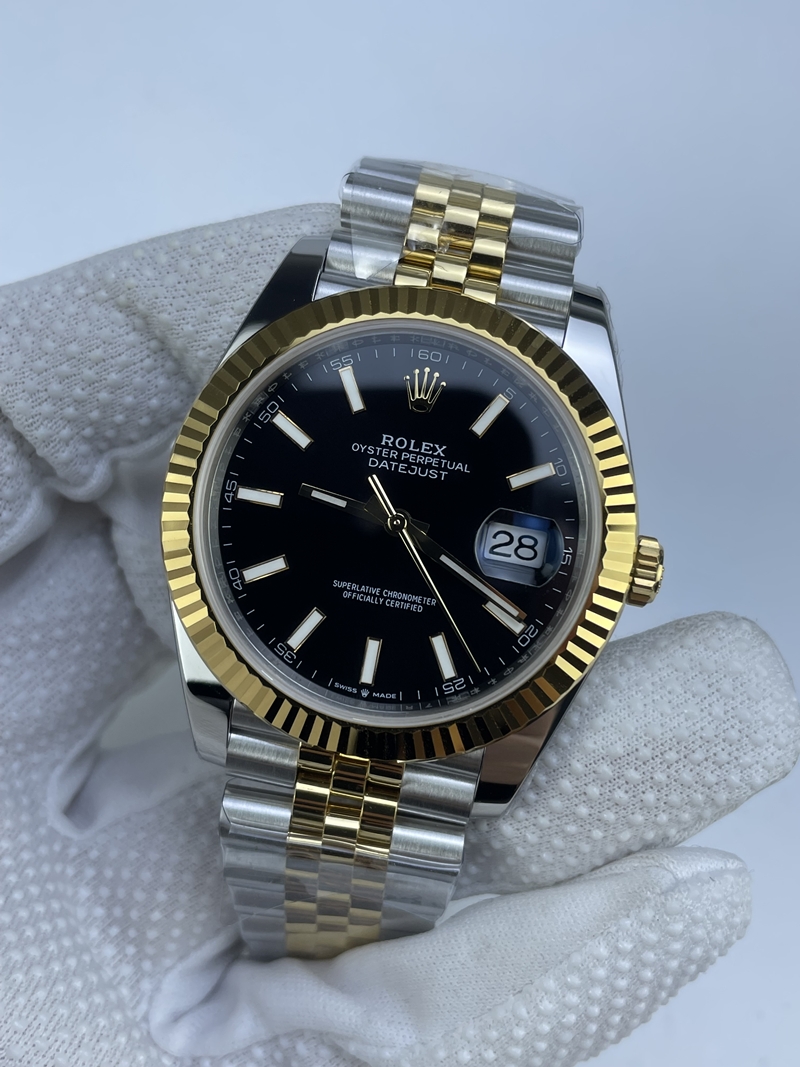 (준비완료/특급배송)NO.3114/롤렉스 데이저스트 126333 41미리 옐로우 골드 콤비 블랙바 QP공장