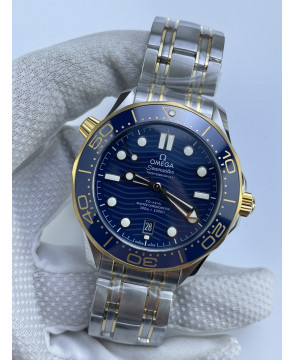 (준비완료/특급배송)NO.3296/VS공장 오메가 다이버 300 옐로우골드 콤비 블루다이얼 블루 브슬