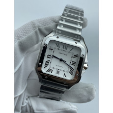 (준비완료/특급배송)NO.3565/BV공장 까르띠에 산토스 40MM 2018 스틸 화이트다이얼 브슬